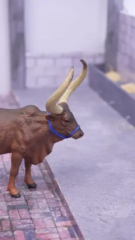 Tiny desi farm vibes 🐂✨ #cow #bull #farm #desifarm #tinkavideos #miniature #diorama 