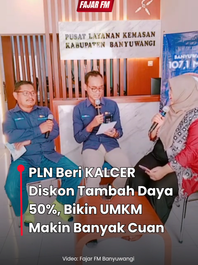 Waktunya UMKM Banyuwangi gercep!!!!  PLN KALCER Diskon Tambah Daya 50% Tinggal hari ini dan Besok lohh!!!! Bayangkan, dengan listrik yang hemat, kamu bisa alokasikan dananya untuk promosi, beli stok atau modal produksi lainya. Ini bisa jadi dorongan untuk UMKM terus berkembang dan berinovasi. Yok daftar segera, cek PLN Mobile mu sekarang!!!  #fajarfmbanyuwangi #Banyuwangi #DiskonKalcerPLN #PLNBersamUMKM #ngobizwangi 