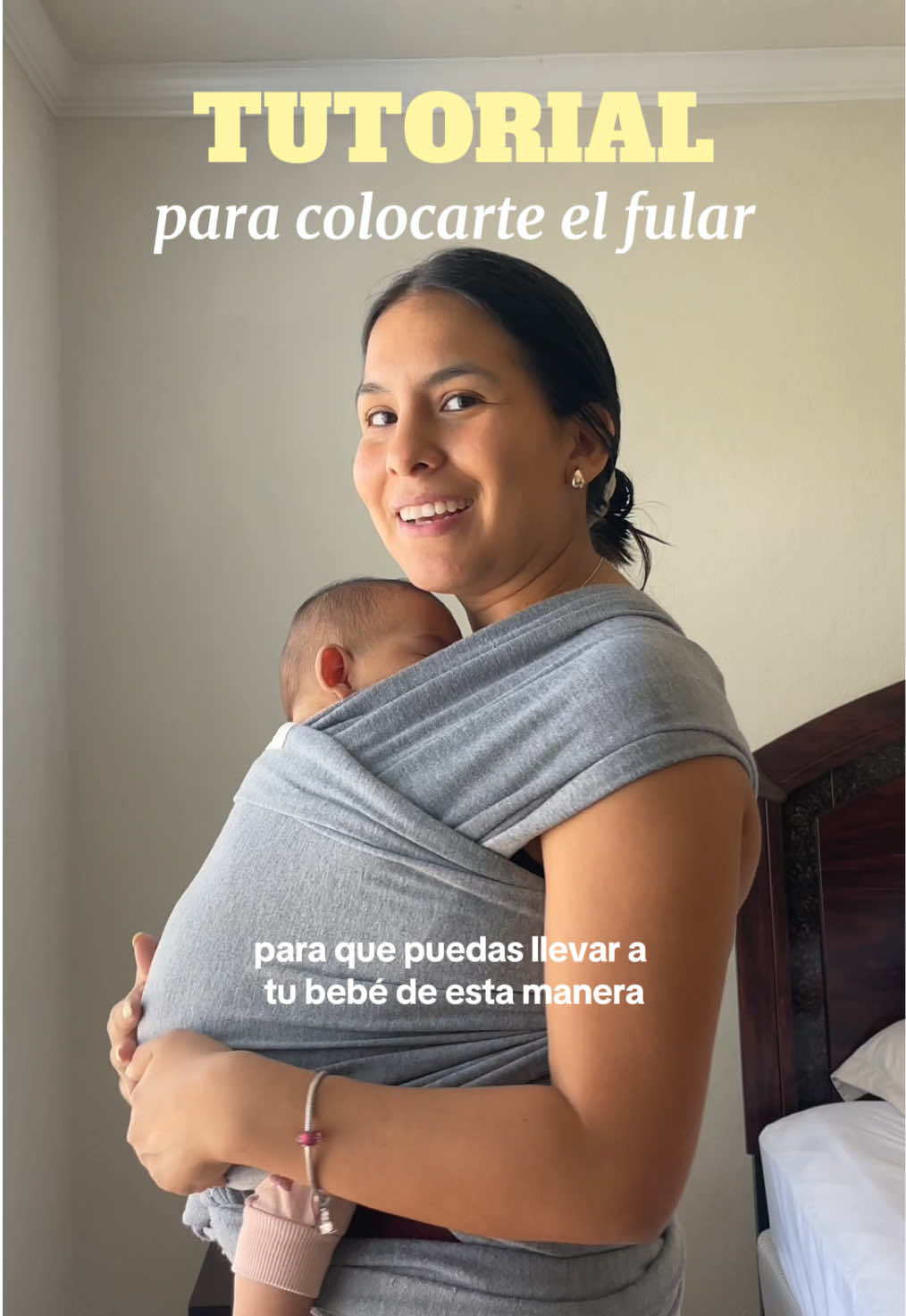 Amigas! Me estuvieron preguntando cómo hago para tener a mi bebé fija en el fular y aquí les dejo el tutorial para que ustedes también lo hagan 💌 #mamaprimeriza #fular #momlife #tutorials 