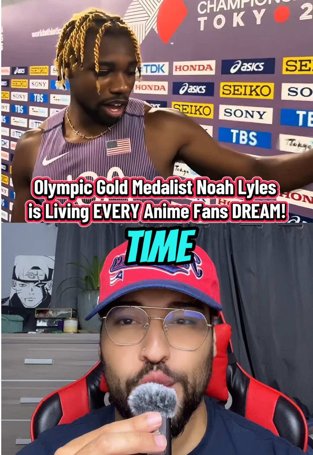 Olympic Gold Medalist Noah Lyles is Living EVERY Anime Fans DREAM!  #noahlyles #anime #manga #baki #trackandfield