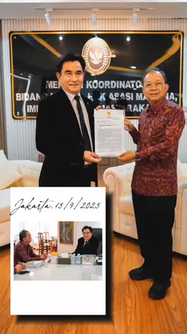 Matur terimakasih Bapak Menko Bidang Hukum, Hak Asasi Manusia, Imigrasi, dan Pemasyarakatan RI, Prof. Yusril Ihza Mahendra. Astungkara pertemuan ini membahas upaya optimalisasi Pungutan Wisatawan Asing melalui sistem imigrasi.  Menko Prof. Yusril menyatakan dukungan penuh serta akan menindaklanjuti usulan Gubernur Bali Wayan Koster melalui rapat koordinasi lintas sektor. Jakarta, Senin(15/9/2025) #gubernurbali #gubernurwayankoster #menkokumhamimigrasi #yusrilihzamahendra #pariwisatabali #wisatawanasing #imigrasi 