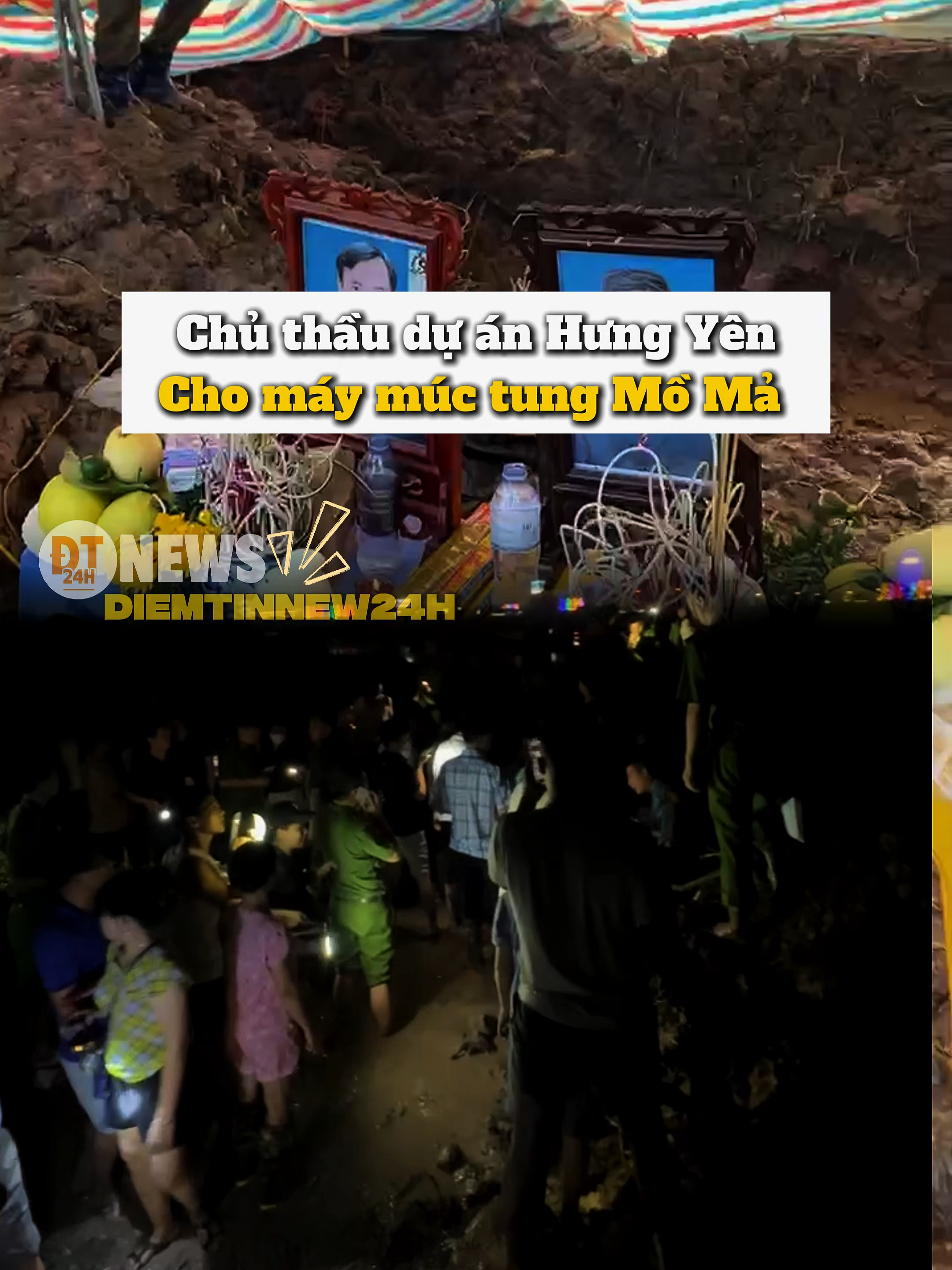 Chủ thầu múc tung mộ của người dân Hưng Yên #diemtinnew24h #tintuc #phapluat #xahoi #hungyen