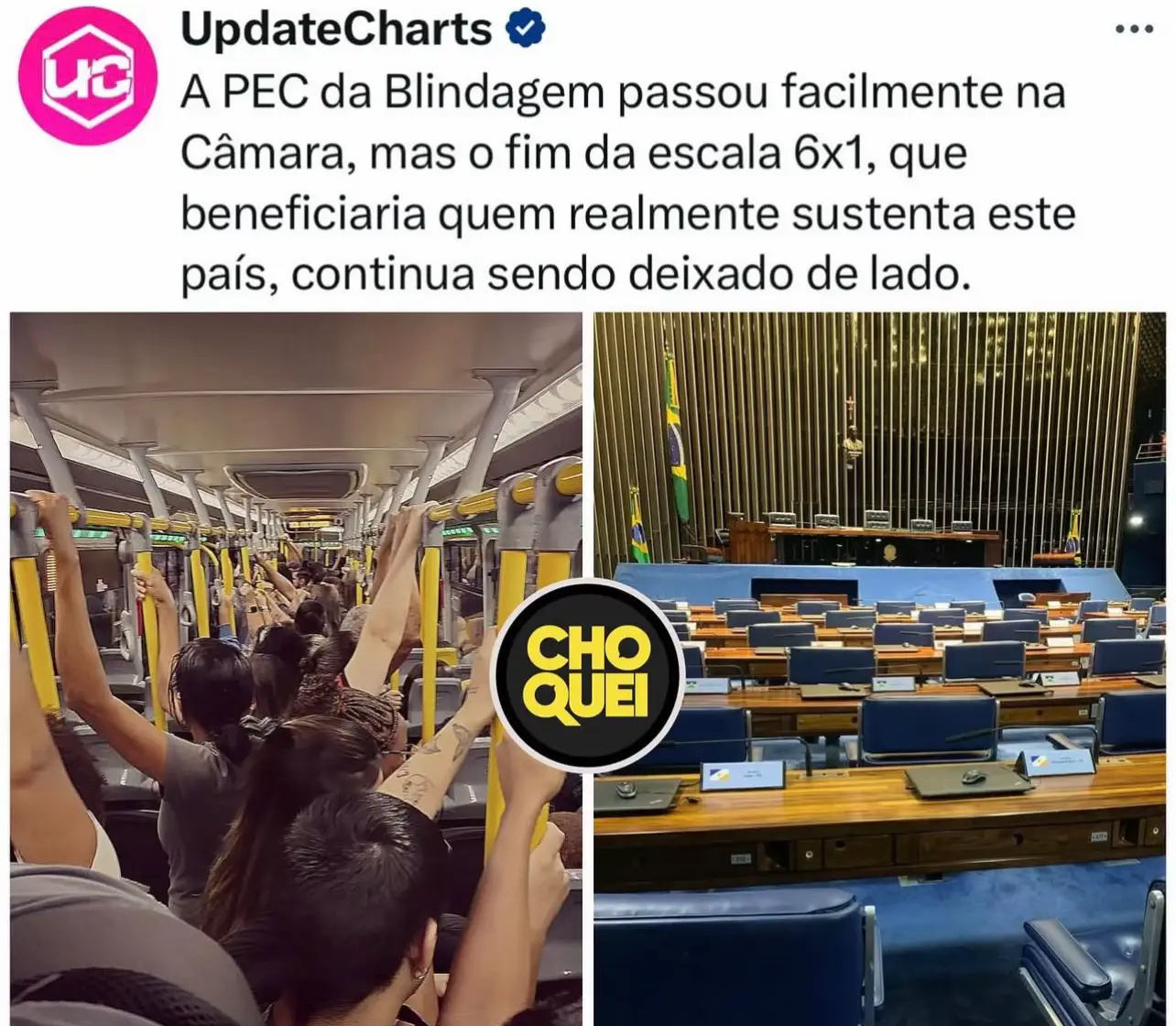 Enquanto o trabalhador suado da CLT se esforça para quebrar as correntes do 6x1, a extrema direita no Congresso vota a PEC da blindagem, protegendo seus próprios privilégios e escrotos interesses. O povo que sustenta o país é deixado à mercê da exploração — chegou a hora de derrubar essa velha estrutura e lutar por justiça de verdade!#congressonacional #politica #vergonha #politica #politica 