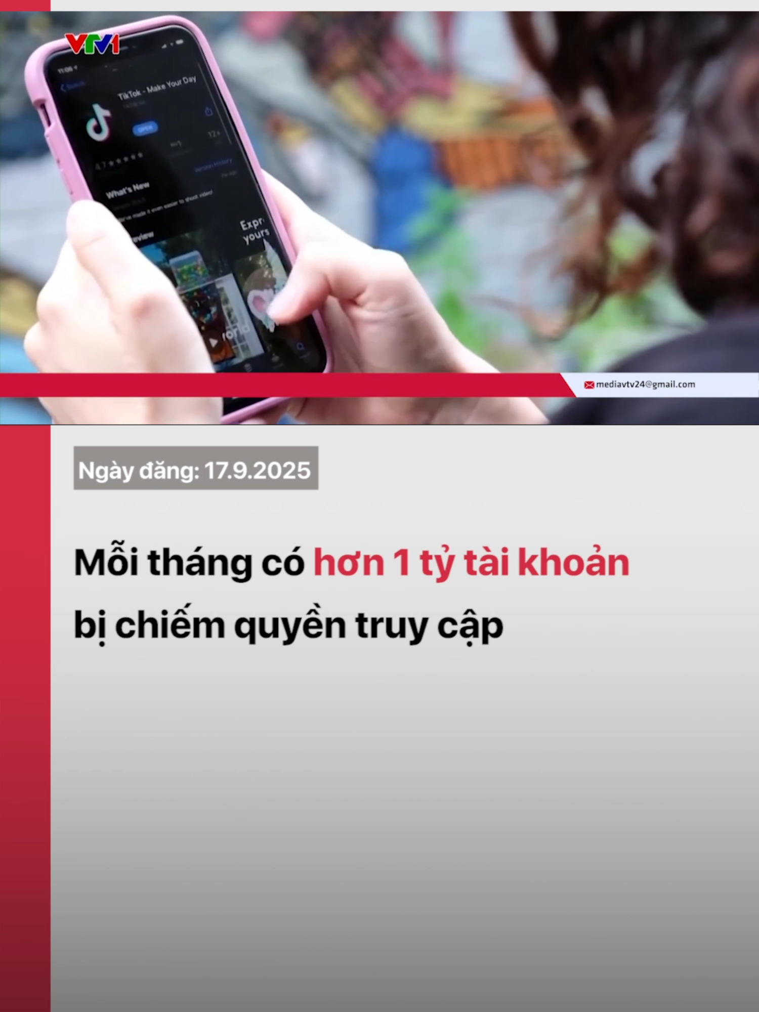 Hội đồng An ninh mạng UAE cho biết, mỗi tháng có hơn 1,4 tỷ tài khoản trực tuyến toàn cầu bị chiếm quyền truy cập, cảnh báo rủi ro ngày càng lớn với dữ liệu cá nhân.#tiktok #vtv24news #vtvdigital #hack #hackers #taikhoan