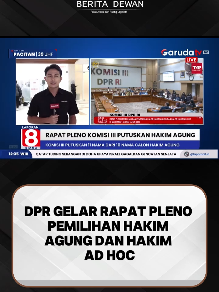 Rapat Paripurna DPR memilih Hakim Agung dan Hakim Ad Hoc. Ini adalah tahapan penting untuk mengisi posisi di Mahkamah Agung.