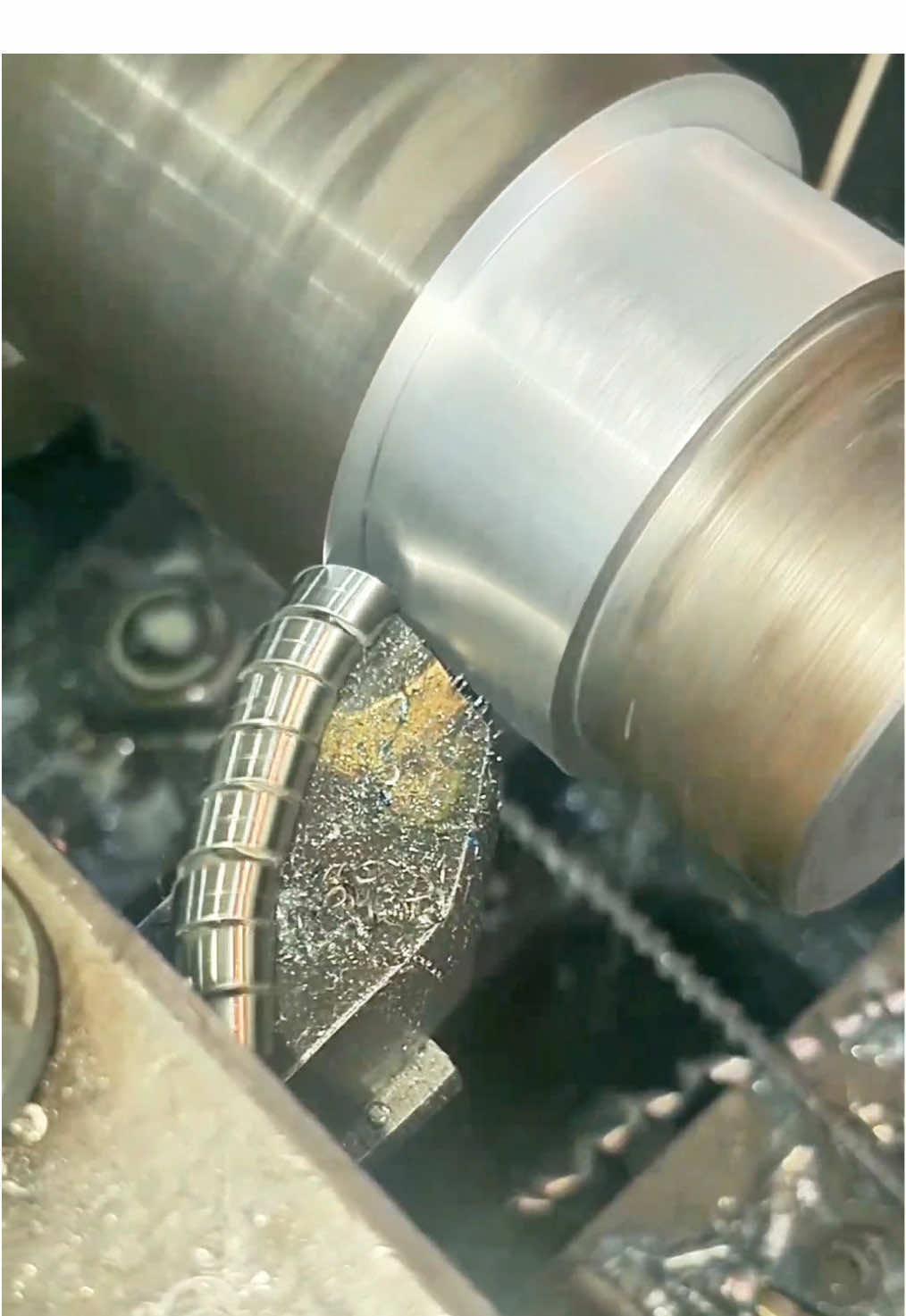 Just a satisfying turning… #cnc #cncturning #cncmilling #cncmachining #machining  