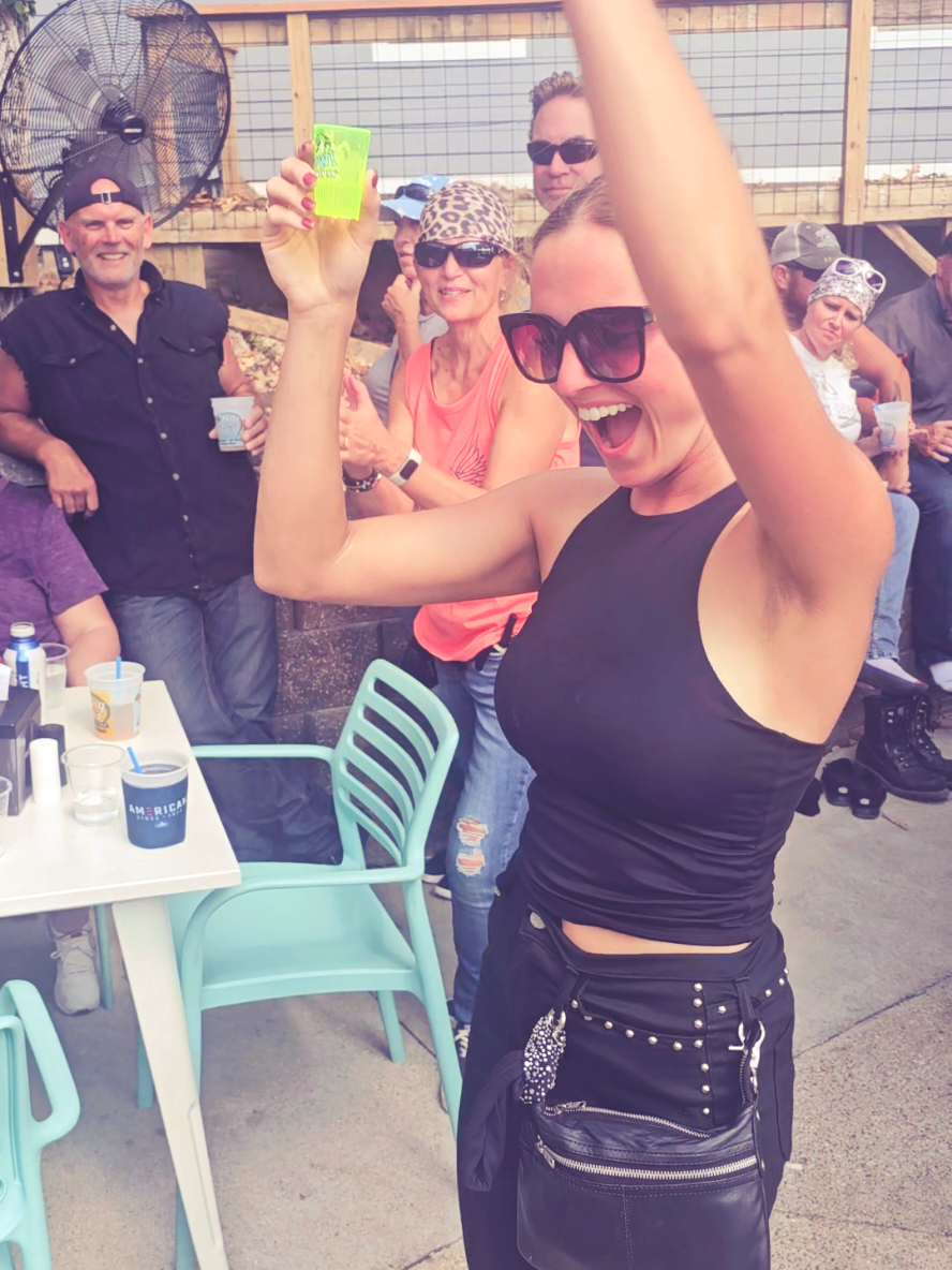 “She won’t do it”...famous last words 🐟🥃 #lakeoftheozarks #minnowshot #bikefest #partytok #loto 