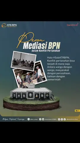 Repost @Kementerian ATRBPN  .... Halo #SobATRBPN, Konflik pertanahan bisa terjadi di mana saja dan kapan saja, antara warga dengan warga, masyarakat dengan perusahaan, bahkan dengan pemerintah. Nah, Kementerian ATR/BPN berperan melalui mediasi menjadi penengah yang netral dan profesional. Lalu, gimana sih tahapan alurnya? Mari sini Minaru jelaskan selengkapnya melalui infografis berikut ya, Sob☝🏼 #IndonesiaLengkap #ATRBPNKiniLebihBaik #ATRBPNMajudanModern #MelayaniProfesionalTerpercaya