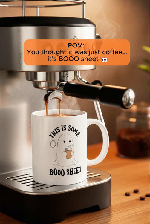 Tag a friend who would actually scream at this mug 🫣#mug #funny #bs #viral_video #fy #ghost #pumpkinseason#coffeemug #kitchendecor 