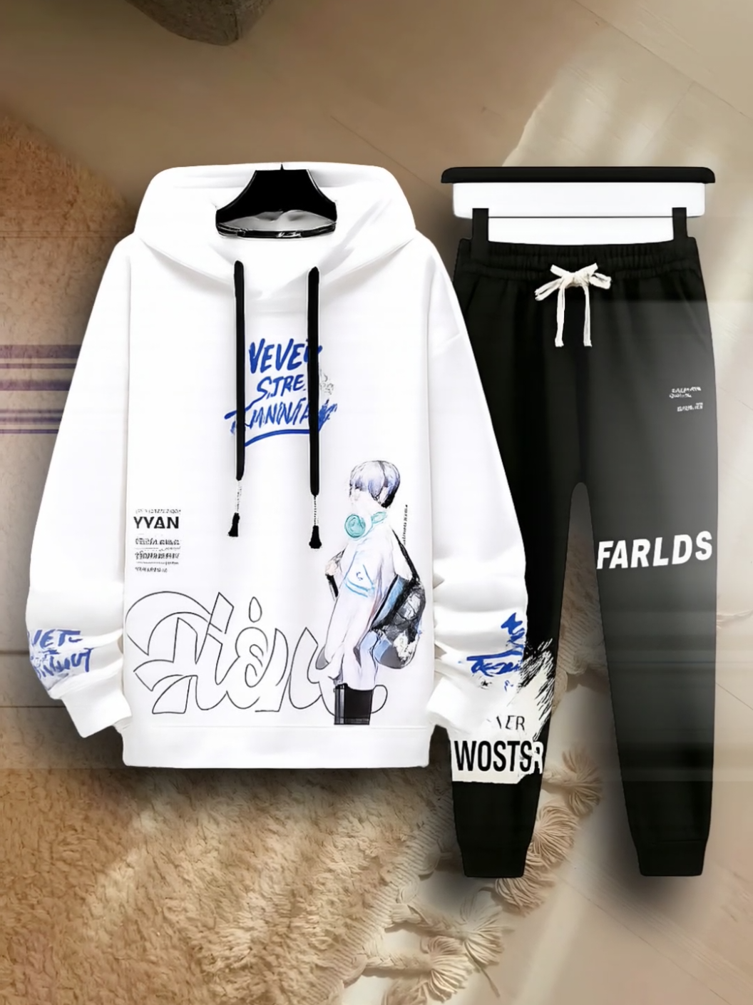 satu set baju hoodie dan celana jogger panjang unisex 🔥  #hoddie #celanajogger #fypシ #buruanchekout #satuset 