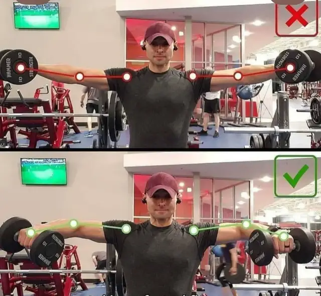 Correcting form, grip, and elbow position during gym exercises is essential to prevent injury and maximize muscle engagement. Here's a breakdown of how to correct and maintain proper: 💪 1. Bench Press (Flat/Incline/Decline) Grip: Slightly wider than shoulder-width.  Common Mistake: Too wide or narrow grip. Elbows: 45° angle from the body.  Mistake: Flaring elbows (90°) increases shoulder injury risk. Form Tips:  Feet flat on the floor. Retract scapula (pinch shoulder blades). Keep wrists straight and stacked over elbows. 🏋️‍♂️ 2. Overhead Shoulder Press (Barbell/Dumbbell) Grip: Just outside shoulder-width. Elbows: Start just below shoulder height, directly under wrists.  Mistake: Elbows flared out to the sides or too far forward. Form Tips:  Engage core. Don’t arch lower back. Press in a straight line over the head, not in front. 🏋️‍♀️ 3. Deadlift (Conventional) Grip: Hands just outside your knees (shoulder-width). Elbows: Locked out and close to your body.  Mistake: Bent elbows or elbows pointing outward. Form Tips:  Hips and shoulders rise together. Neutral spine, chest up. Bar stays close to the shins. 🏋️ 4. Barbell Row / Bent-over Row Grip: Slightly wider than shoulder-width. Elbows: Pull towards the hips, not flared.  Mistake: Elbows flaring wide = traps/delts over-engaged. Form Tips:  Keep back flat, torso around 45°. Squeeze shoulder blades at the top. 🏋️ 5. Pull-Ups / Lat Pulldown Grip: Wider than shoulder-width for more lat engagement. Elbows: Drive elbows down and in, not back.  Mistake: Elbows flaring wide = reduced lat activation. Form Tips:  Pull chest to bar. Avoid swinging or using momentum. 🦵 6. Squats (Back / Front / Goblet) Grip: Hands close in, elbows pointing down (goblet/front), back squat – grip varies. Elbows:  Back squat: Elbows under bar, pointing down or slightly back. Front squat: Elbows high to keep the bar from falling. Form Tips:  Knees track over toes. Chest up, spine neutral. Weight on midfoot to heel. 💪 7. Bicep Curl (Barbell/Dumbbell) Grip: Shoulder-width, supinated (palms up). Elbows: Keep tucked close to torso.  Mistake: Elbows swinging forward/back = momentum, not muscle. Form Tips:  Control eccentric (lowering) phase. Avoid swinging your back. 🦾 8. Triceps Pushdown (Cable) Grip: Overhand (rope or bar), shoulder-width or narrower. Elbows: Locked near sides, hinge only at elbows.  Mistake: Elbows flaring or moving forward. Form Tips:  Full extension at bottom. Don’t lean too far over the cable. ✅ General Tips to Maintain Proper Form Warm-up properly. Use mirrors or record your sets. Start light and master the form. Focus on tempo – slow controlled reps > fast sloppy ones. If unsure, consult a coach or trainer. #gymtips #gymtipsforbeginners #workout 