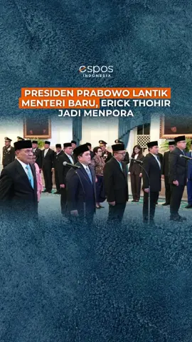 Presiden Prabowo Subianto melakukan perombakan (reshuffle) Kabinet Merah Putih dengan melantik sejumlah pejabat baru pada Rabu (17/9/2025) siang. Dalam perombakan kabinet hari ini, Erick Thohir diberhentikan dari posisinya sebagai Menteri Badan Usaha Milik Negara (BUMN).  Adapun nama-nama pejabat yang diberhentikan pada hari ini adalah sebagai berikut: 1. Menteri BUMN Erick Thohir  2. Wakil Menteri Kehutanan (Wamenhut) Sulaiman Umar  3. Kepala Kantor Komunikasi Kepresidenan Hasan Nasbi  4. Kepala Staf Kepresidenan Anto M Putranto  Selain itu, Presiden Prabowo Subianto juga mengangkat beberapa pejabat berikut dalam reshuffle Kabinet Merah Putih pada hari ini adalah sebagai berikut: 1. Djamhari Chaniago sebagai Menteri Koordinator bidang Politik dan Keamanan (Menko Polkam)  2. Erick Thohir sebagai Menteri Pemuda dan Olahraga (Menpora) 3. Angga Raka Prabowo sebagai Kepala Badan Komunikasi Pemerintah 4. Muhammad Qadari sebagai Kepala Staf Kepresidenan 5. Ahmad Dofiri sebagai Penasihat Khusus Presiden bidang Keamanan dan Ketertiban Masyarakat dan Reformasi Kepolisian 6. Nanik Sudaryati sebagai Wakil Kepala Badan Gizi Nasional (BGN)  7. Soni Sanjaya sebagai Wakil Kepala Badan Gizi Nasional (BGN)  8. Sarah Sadiqah Kepala Lembaga Kebijakan Pengadaan Barang dan Jasa Pemerintah  #KabinetMerahPutih #reshufflekabinet #PrabowoSubianto #ErickThohir #MenteriBaru #menpora #KabinetPrabowo #KabinetMerahPutih #ReshuffleKabinet #PrabowoSubianto #ErickThohir #MenteriBaru #Menpora #kabinetprabowo#LPDPo