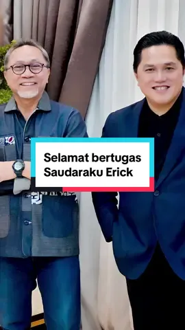 Selamat bertugas sebagai Menpora, teruntuk saudaraku Erick Thohir. Terus mengabdi untuk negeri. #kabinetmerahputih #prabowo #zulkiflihasan #erickthohir #menpora