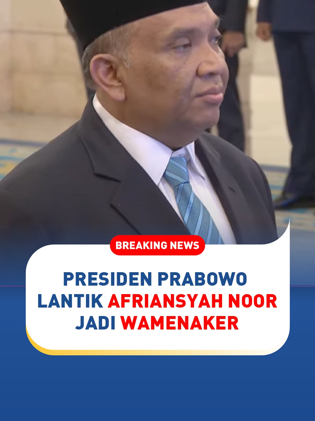 Presiden RI Prabowo Subianto melantik Afriansyah Noor sebagai Wakil Menteri Ketenagakerjaan (Wamenaker)  menggantikan Immanuel Ebenezer (Noel), di Istana Negara, Jakarta, Rabu (17/9). #tiktokmetrotv #tiktokberita #beritaviral #fyp #viral #prabowo #reshufflekabinet #breakingnews #afriansyahnoor #wamenaker