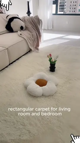 Modern Long Pile Polyester Fiber Rug, Rectangular Carpet for Living Room & Bedroom, Home Use, Multiple Sizes Available #TikTok #Shopping #Modern Long Pile Polyester Fiber Rug