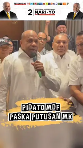 Mari kita hormati keputusan Mahkamah Konstitusi. Saat ini sudah tidak ada lagi nomor satu atau nomor dua yang ada nomor tiga, Persatuan Indonesia !! Mari bersama bangun Papua menuju Papua yang Cerah, Cerdas, Sejahtera dan Harmonis bersama Mathius Fakhiri dan Aryoko Rumaropen (Mari-Yo) #mariyo  #papuacerah  #pemimpinpapua  #matiusfakhiri  #aryokorumaropen 