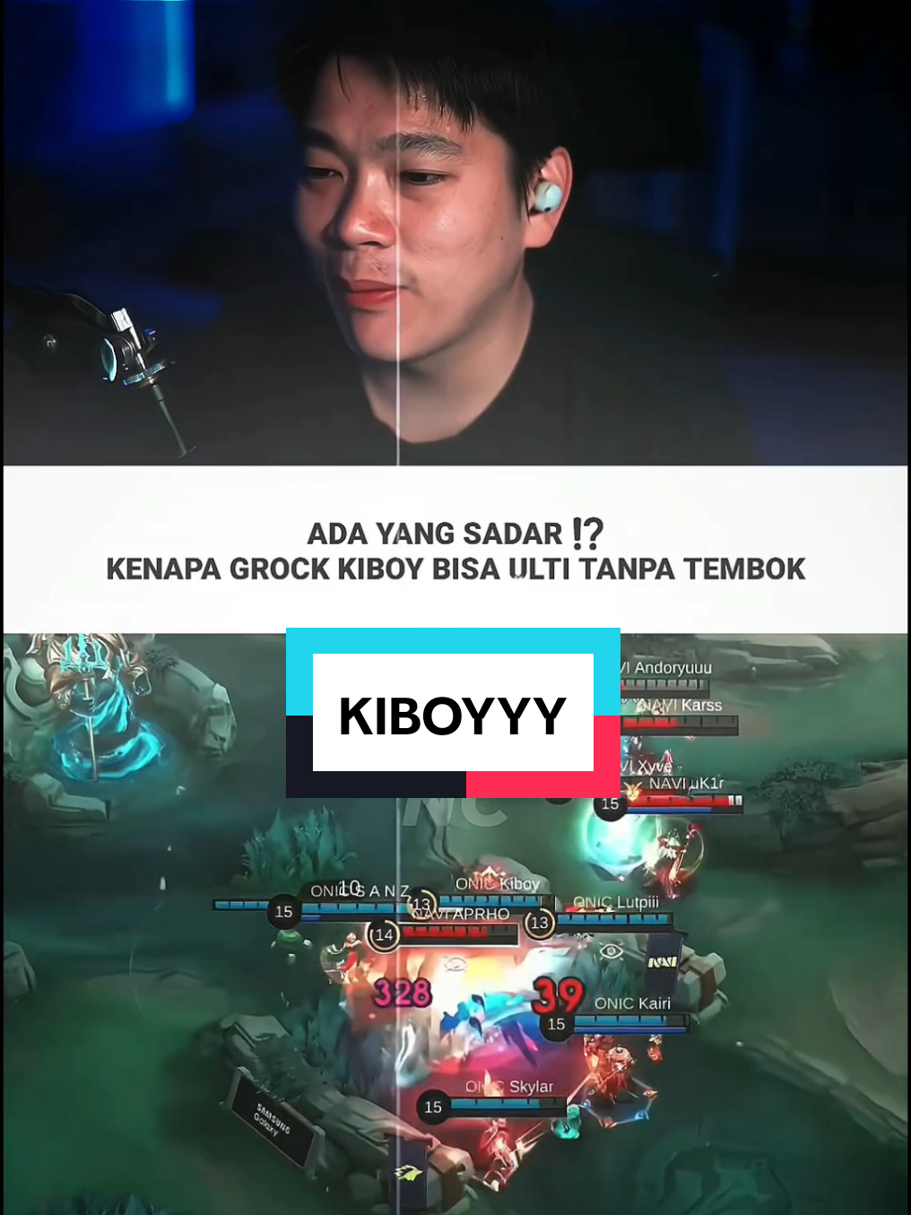 Ada yang tau ⁉️ Kenapa kiboy bisa ulti grock tanpa tembok 🥶🥶 #onic #kiboy #sanz  #MLBBNEXT2025 #NEXTJagoanMabar 