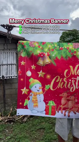 Perfect sa kahit anong party ngayong christmas itong banner natin 🎄✨ #banner #backdrop #merrychristmasbanner #christmasdecorations #christmasbackdrop 