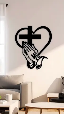 #MetalWallArt #ChristianArt #HeartDecoration #CrossDesign #PrayingHands