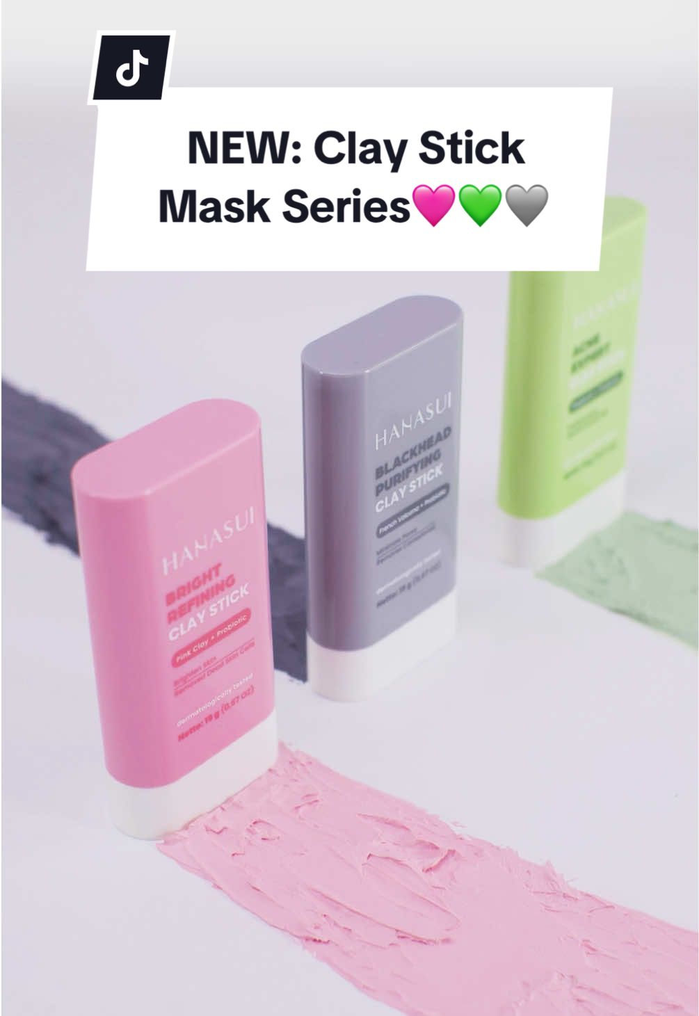 𝗡𝗘𝗪: 𝗛𝗔𝗡𝗔𝗦𝗨𝗜 𝗖𝗟𝗔𝗬 𝗦𝗧𝗜𝗖𝗞 𝗠𝗔𝗦𝗞 𝗦𝗘𝗥𝗜𝗘𝗦🥰 Dengan Probiotics dan Dermasooth Technology buat kulit lebih sehat! Ada 3 varian sesuai kebutuhan kulitmu: 🩷 𝘽𝙧𝙞𝙜𝙝𝙩 𝙍𝙚𝙛𝙞𝙣𝙞𝙣𝙜 untuk mencerahkan kulit & mengangkat sel kulit mati 💚 𝘼𝙘𝙣𝙚 𝙀𝙭𝙥𝙚𝙧𝙩 untuk membantu mengatasi jerawat & menyerap minyak berlebih 🩶 𝘽𝙡𝙖𝙘𝙠𝙝𝙚𝙖𝙙 𝙋𝙪𝙧𝙞𝙛𝙮𝙞𝙣𝙜 untuk meminimalisir pori-pori & bantu mengurangi komedo Sudah tersedia di Official TikTok Shop Hanasui! Check out sekarang sebelum kehabisan🛍️ #Hanasui #StickMaskHanasui #ClayProbiotics #ClayMask #DiskonAkhirBulan 