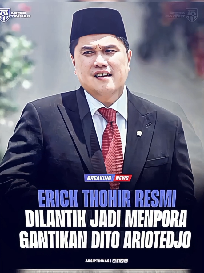 Siapakah pengganti Erick Thohir?? #erickthohir #menpora #pssi #fyp 