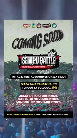 SEMPU LO IKIIII... ⏳ H- 45 Hari  Persiapkan dirimu.... Saksikan Sempu Battle Sound Balap Jatim Series ll @BRENGOS_PRO_AUDIO_OFFICIAL  @herisetiawan99 @desasempukediri  #sempubattlesoundbalapjawatimur #battlesempu2025 