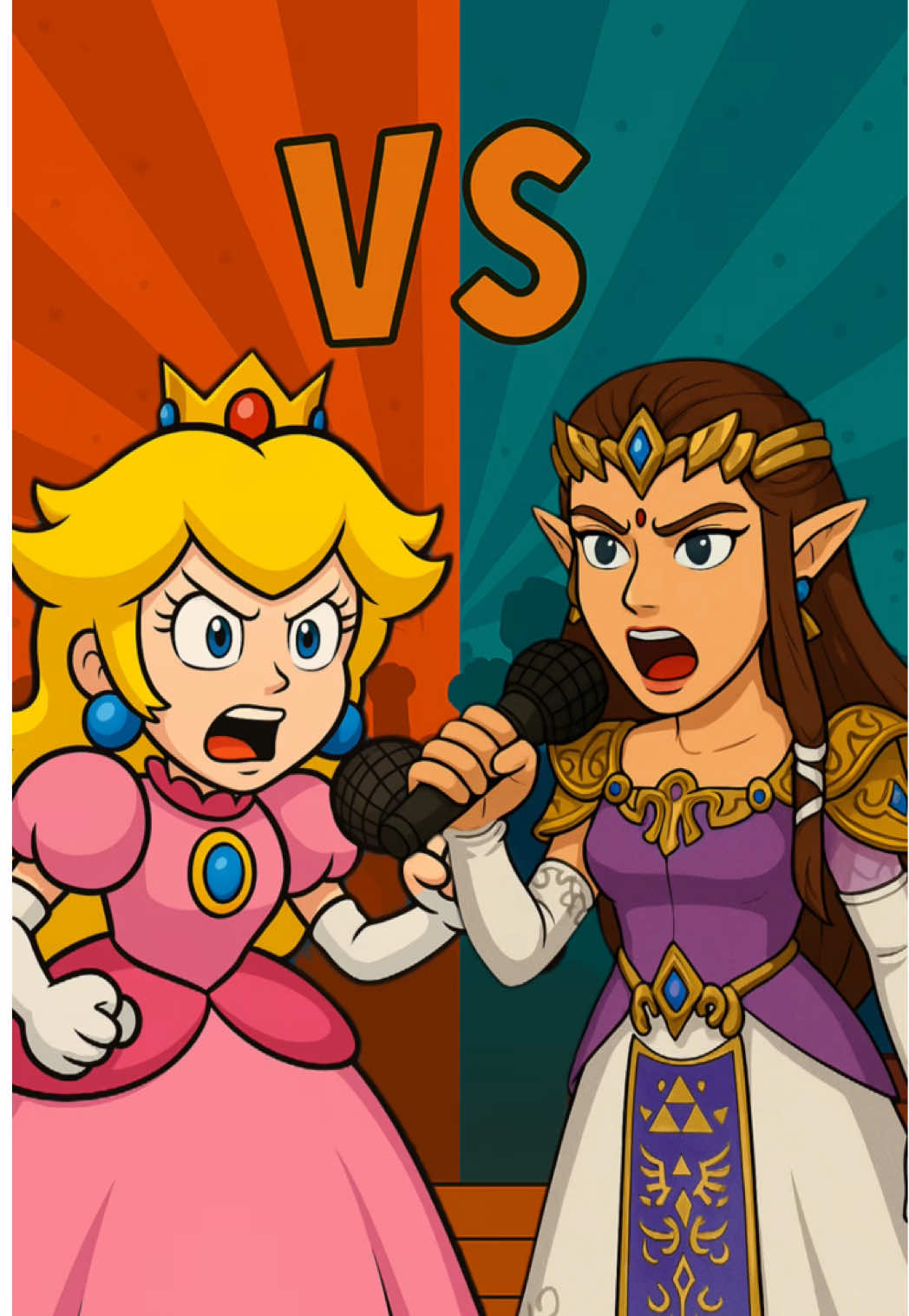 Zelda vs Peach 😱 Qui gagne le clash la team ?  #zelda #peach #mario #nintendo #battlerap 