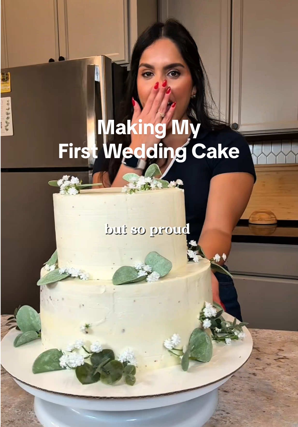 I made my first ever wedding cake for an actual wedding (not a trial run) so there was nooo pressure at all to not mess it up 😅  Went with the beloved chai spice and salted caramel filling, was just as good as I remember it!  #weddingcakes #weddingcake #baking #cakedecoration 