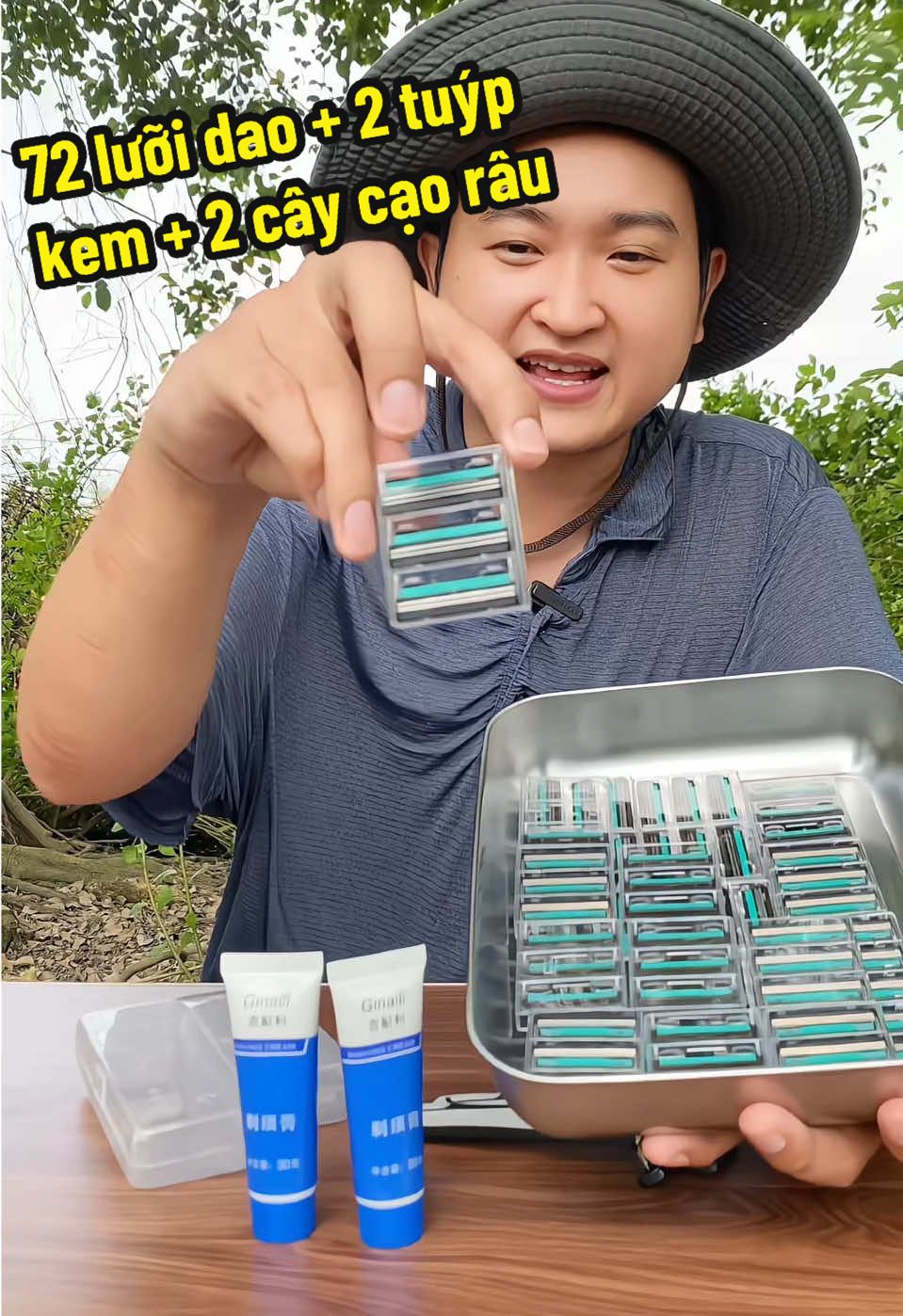 72 lưỡi dao cạo râu + 2 tuýp kem + 2 cây cạo râu #daocaorau #kemcaorau #caorau #xuhuong #quocdaxai 