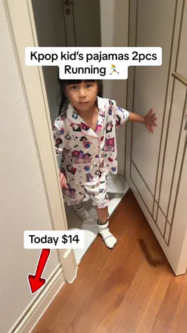 Kpop kid’s pajamas 2pcs Running 🏃‍♀️ #kpop #pjs #spotlightfinds #tiktokshoprestock #kids #kidsoftiktok 