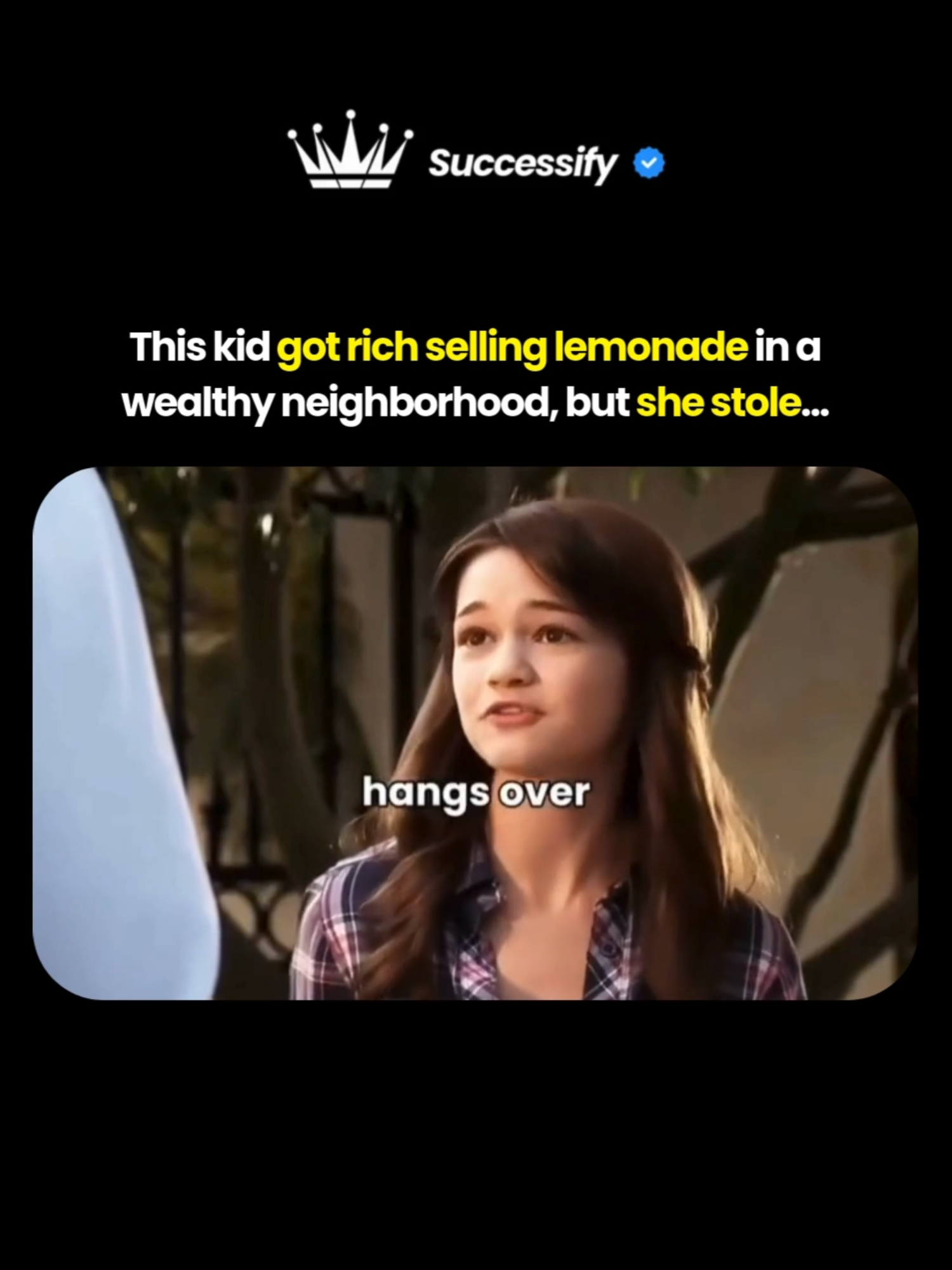She got rich by stealing someone else's lemons and selling lemonade in a rich neighborhood.  After moving into her new backyard, she nicked lemons from her neighbor's tree. She turned them into lemonade and sold it for $20 a cup, making a 100% profit — until the neighbor noticed and confiscated the lemons.  You can't build a solid business by stealing from others. Most of the time you'll be found out, and people will take action to either get proper recognition or shut you down. So before you think about stealing, ask yourself if there's a better, long-term way to do it. #sidehustle #lemonadestand #successmindset #relatable #entrepreneur #entrepreneurship #LifeAdvice #successstory #businessowner