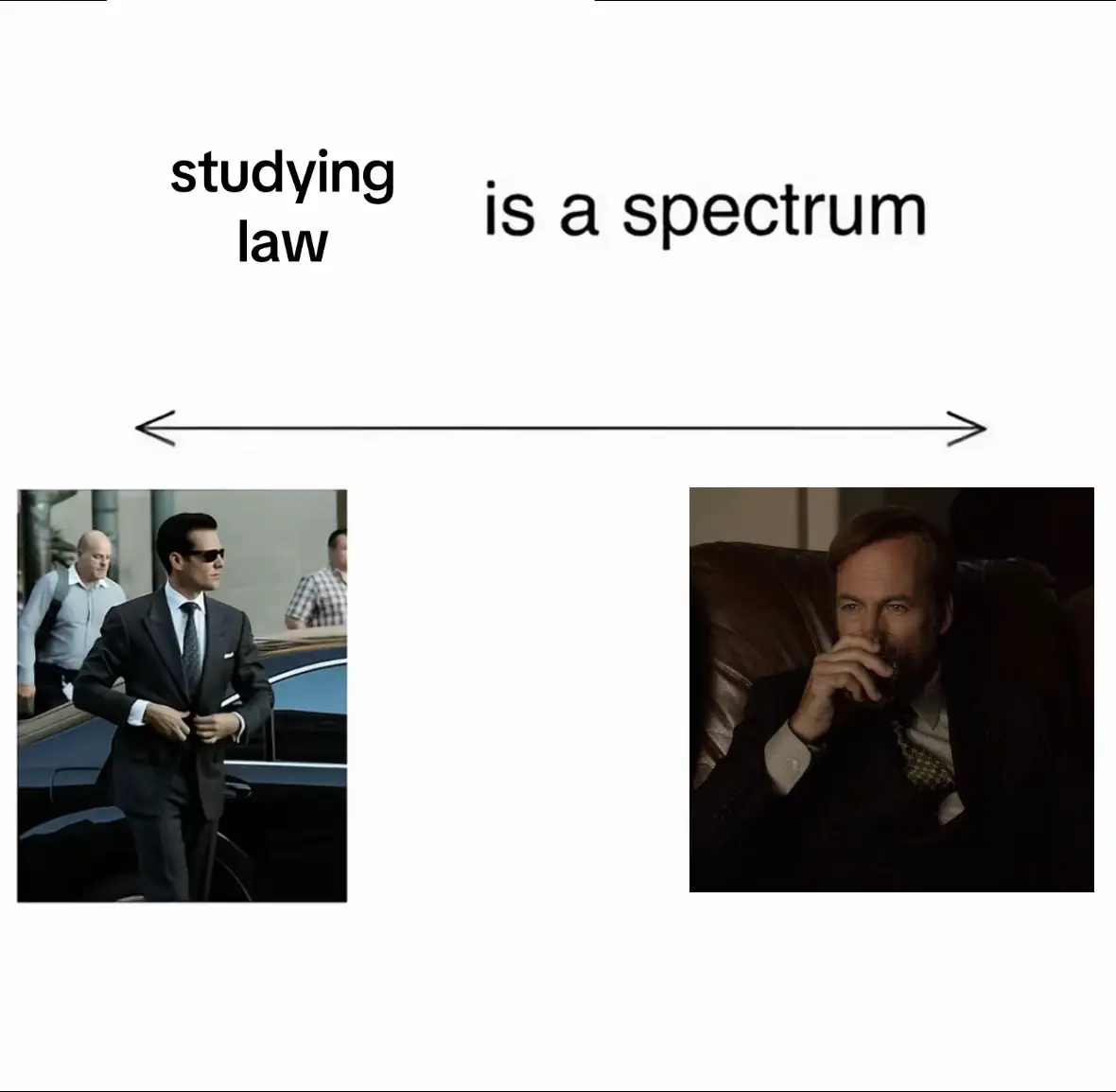 somehow I’m both #saulgoodman #harveyspecter #law #suits #foryou 