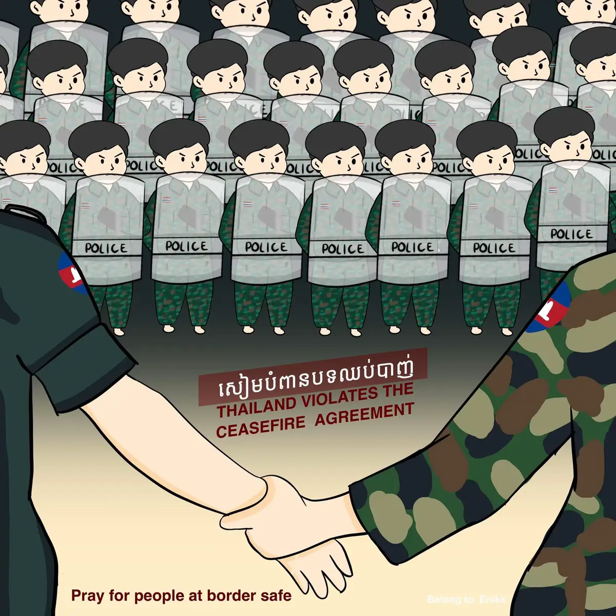 Cambodia remains fully committed to peace and strictly upholds the ceasefire agreement. Yet, today's incidents in Banteay Meanchey province, where Cambodian villagers, monks, etc, were injured by slingshots and tear gas, show repeated violations that undermine the ceasefire agreement. The latest update that the video already edited, there have been over 20 people injured. Our sovereignty and territorial integrity must be respected. We call on the international community to stand with Cambodia in ensuring peace, justice, and the protection of our people. #cambodianeedpeace #helpcambodia