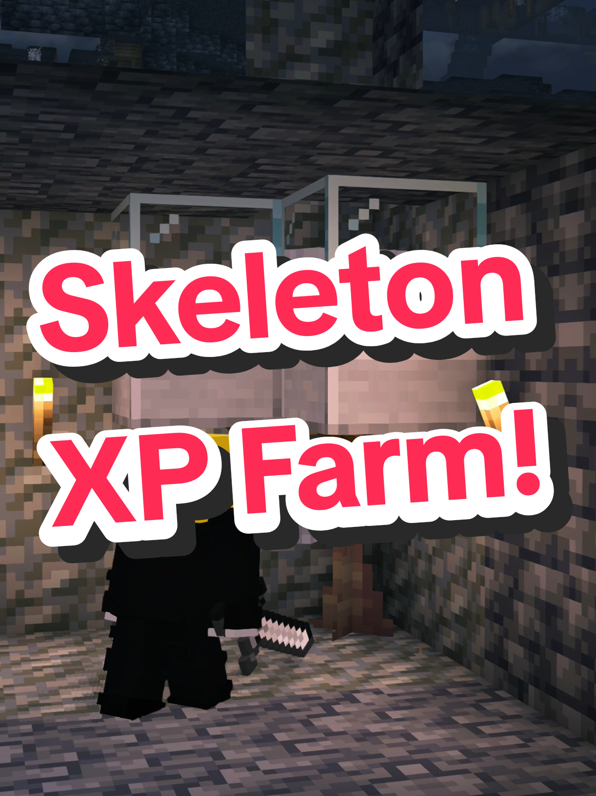 Skeleton Spawner XP Farm in Minecraft! CR: @Gorillo #minecraftusa #Minecraft #minecrafttutorial #minecraftbuilding #minecraftfarm 