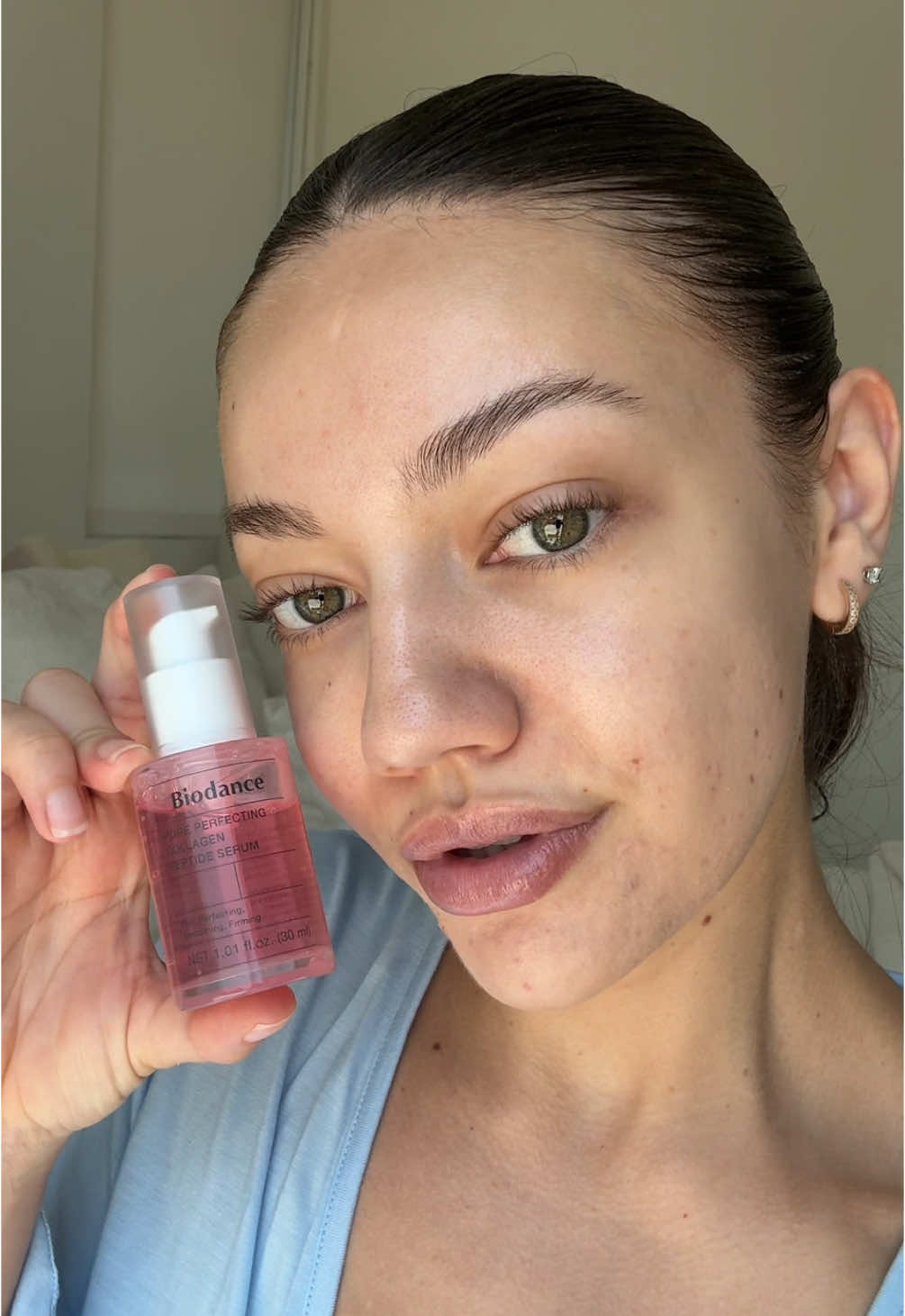 My secret for all day glowy skin! @Biodance Store US pore perfecting collagen peptide serum #biodance #collagenserum #glowyskin #skincare #koreanskincareroutine 
