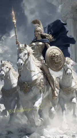 The goddess of wisdom and war descends in glory, Athena rides with the strength of the divine. ⚔️✨ #athena #greekmythology #aiart #divinefeminine #livewallpaper 