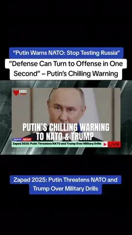 Russia and Belarus have launched their Zapad 2025 military drills near Minsk, calling them “defensive.” But in a fiery speech, Vladimir Putin warned NATO and Donald Trump that any move against Russia could unleash “consequences history has never seen.” As war rages in Ukraine and tensions rise across Europe, Putin’s message is a chilling reminder of how close the world stands to escalation.   #Putin #NATO #Trump #Zapad2025 #RussiaUkraineWar 