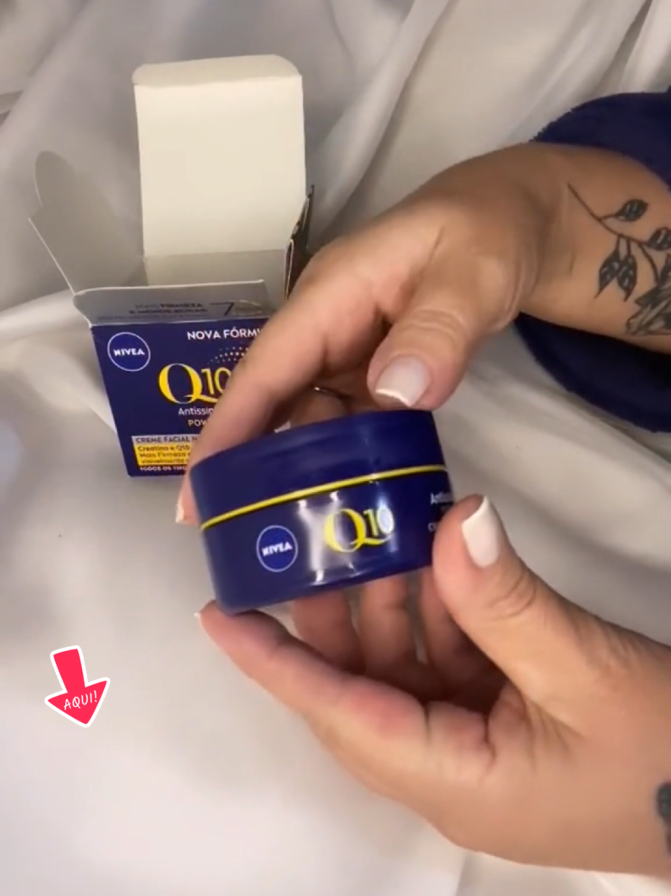 Me mimei 😍🤭 Nívea Q10 antissinais minhas amigaaaas #skincare #niveaQ10 #antissinais #cuidadoscomapele #fyp 
