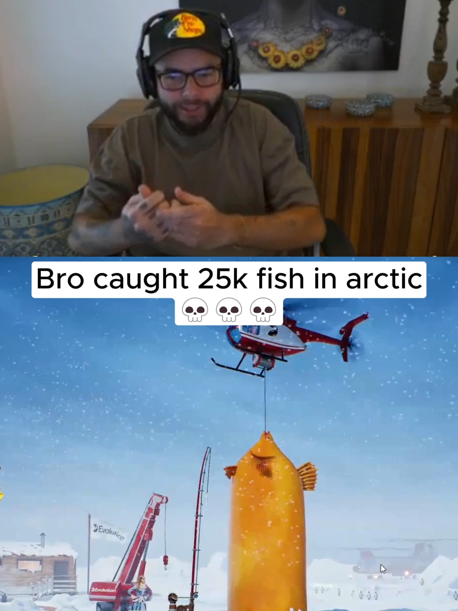 Bro caught 25k fish in arctic 💀💀💀 #fyp #foryou #viral_video #streamer #viral