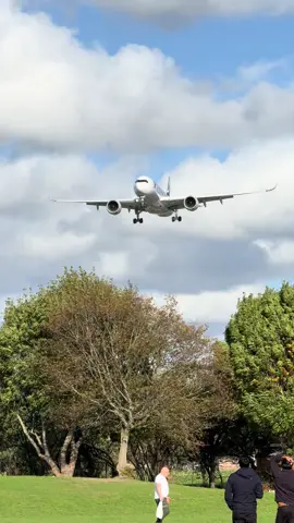 Finnair A350 with gear down and locked, moments from touchdown 27L.