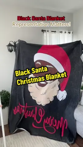 Black Santa Merry Christmas blanket #blacksanta #Christmas #blanket #cozyblanket #throwblanket 