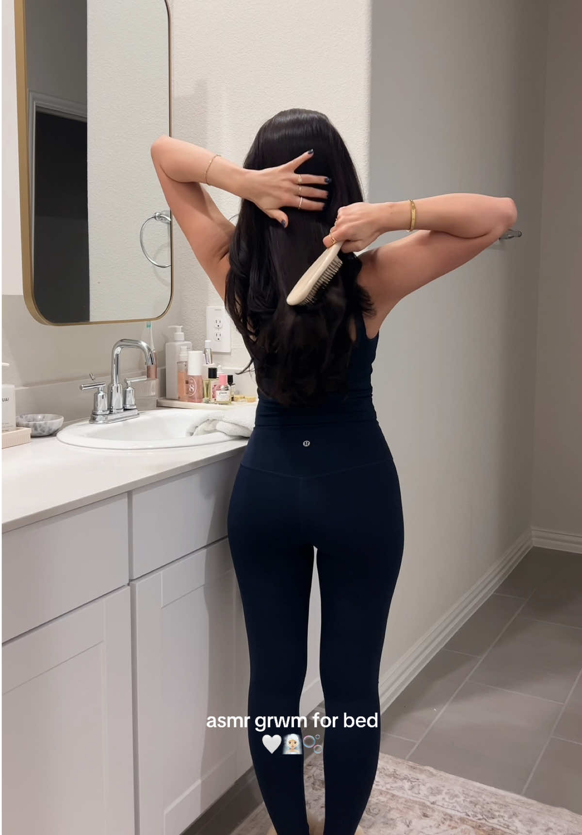 grwm for bed asmr 🤍🫧 #grwm #asmrvideo #nightroutine #skincareroutine #dailyvlog  @lululemon navy set  @Tangle Teezer brush @LUSH body wash @THE OUAI body scrub @HYDROJUG water tumbler @diptyque Paris hair perfume @Crown Affair dry shampoo & leave in conditioner  @LaRochePosayUS face cleanser @Dr. Dennis Gross Skincare led mask @Peter Thomas Roth Labs eye mask @laneige_us toner, moisturizer & lip mask @Kiehl's Since 1851 eye cream @Typology Paris lash & brow serum @SKIMS pajamas clean girl aesthetic night routine, satisfying asmr skincare tiktoks, productive night routine aesthetic, self care vlog, showertok, cleantok vlogs, routine motivation, haircare routine, clean girl aesthetic grwm 