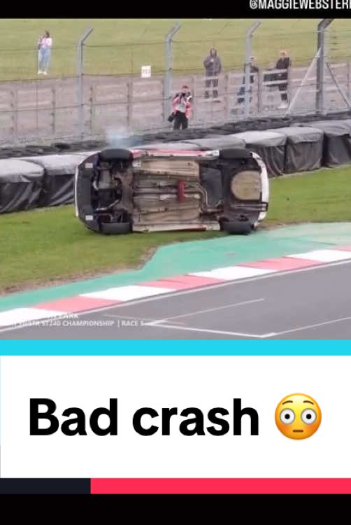 This happened on Sunday 😳Ashford’s @𝐌𝐀𝐆𝐆𝐈𝐄 ✰ had a horrible incident at Donington Park when her car flipped multiple times through the chicane. Thankfully she’s ok 🙌 all the best Maggie! #Ashford #Kent #Racing #Crash #CarCrash