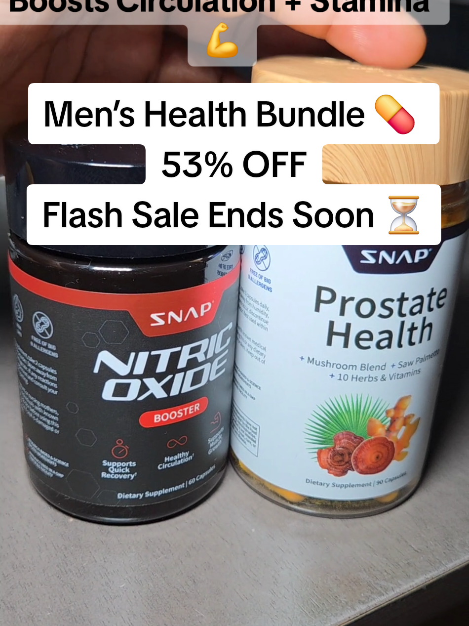Men’s health matters! 🚹💊 This Ultimate Men’s Health Bundle combines Prostate Health + Nitric Oxide Booster to support: 🧡 Prostate & Bladder Health 💪 Circulation, Energy & Stamina 🌿 Natural Herbs, Vitamins & Minera 🔥 Over 325,000 sold + 18,000 reviews  Tap to shop now ⬇️🛒💯 ⏳ Limited time 53% OFF — don’t miss out. #MensHealth #ProstateHealth #NaturalSupplements @Snap_Supplements  #DailyWellness #healthyliving 