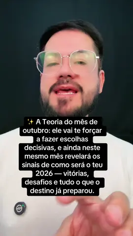 🌑 Outubro não é só um mês, é um divisor de águas. Ele vai te forçar a fazer escolhas que não podem mais ser adiadas. E ainda neste mês, os sinais começarão a revelar como será o teu 2026 — vitórias, quedas, oportunidades e testes do destino. Nada ficará escondido. O futuro já está sendo escrito agora, e outubro é o espelho que mostra quem você será no próximo ano. ✨ 👉 Salve este vídeo, compartilhe e fique atento: outubro já está falando sobre o teu amanhã. #outubro2025 #teoriadooutubro #destino #2026 #signos 