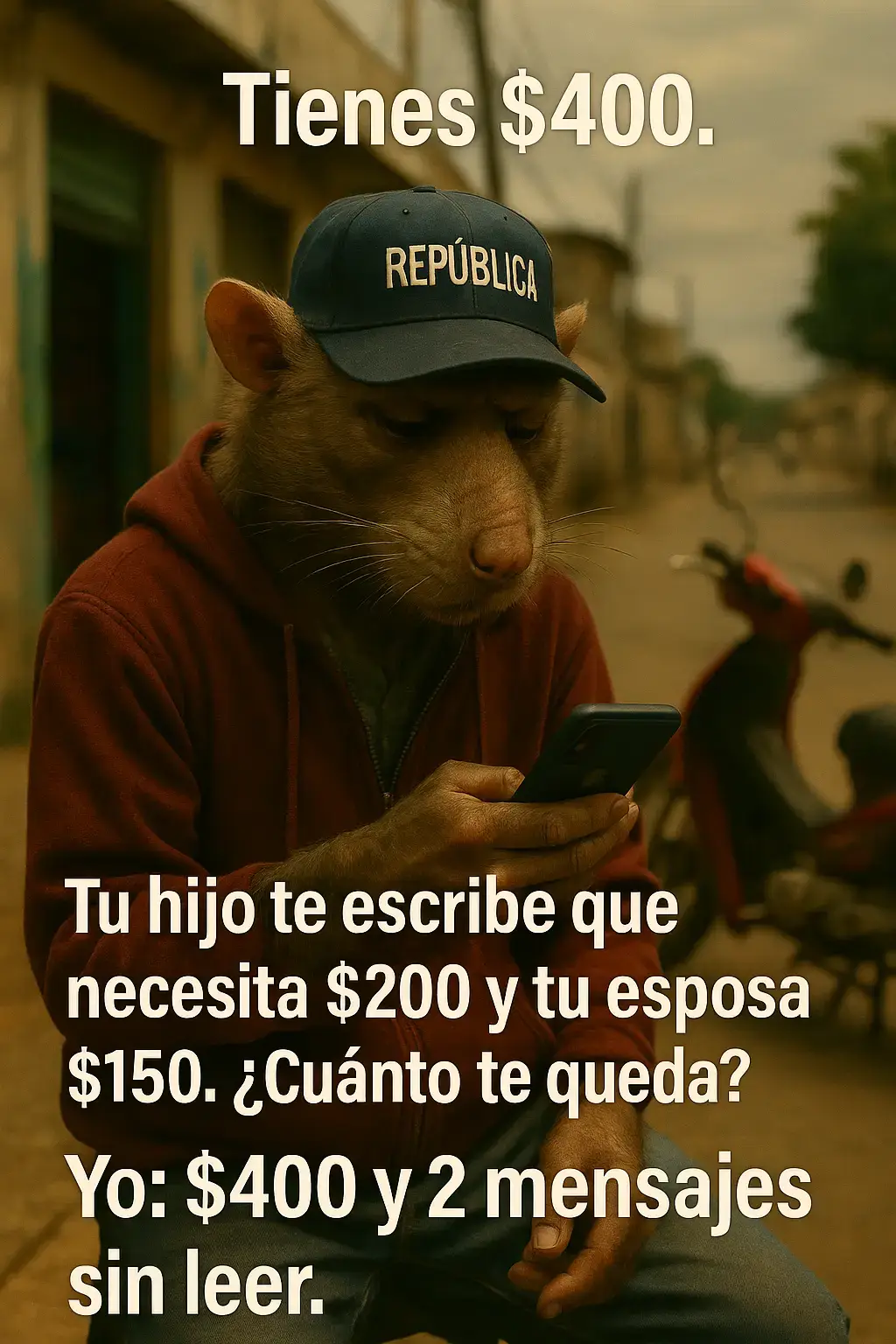 Tienes $400. Tu hijo te escribe que necesita $200 y tu esposa $150. ¿Cuánto te queda? Yo: $400 y 2 mensajes sin leer. #HumorEnInstagram #VideoDeRisa #ReelsDeRisa #ChisteDelDía #CosasQuePasan