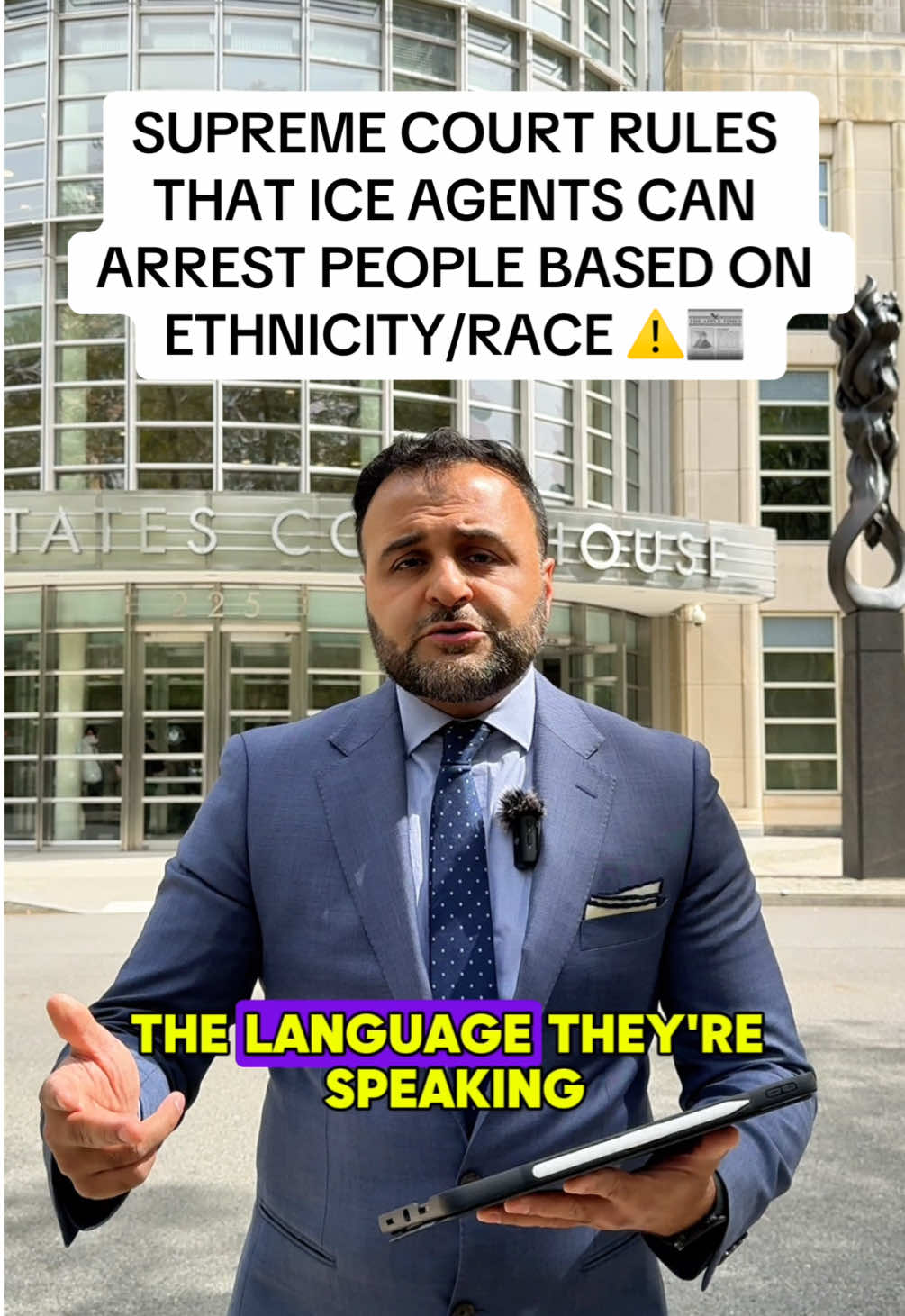 Supreme Court ruled that ICE agents may consider factors like race, language, and type of employment as basis of arresting/detaining immigrants if they think they are undocumented. #immigration #supremecourt #undocumented #lawyersoftiktok #fyp 