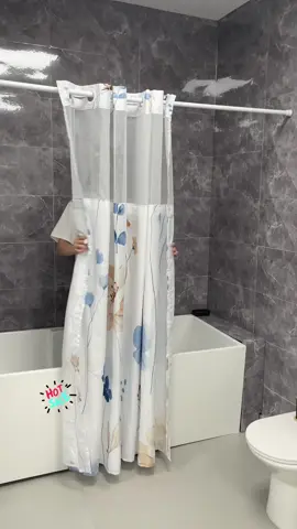 No hooks no hassle it’s easy to install #bathroomaccessories #showercurtain #waterproofmakeup #homeimprovement 