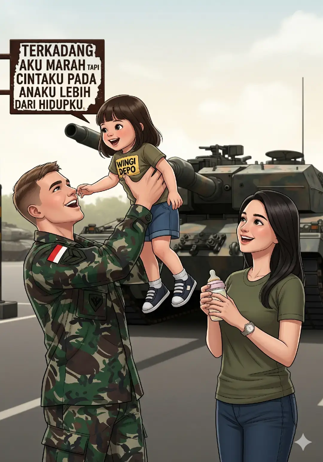 Anak kolong kumpul disini yang kalau lagi libur dinas di ajak keliling asrama 😇 #tni #persit #anakkolong #sederhanatapibahagia  #selalubahagia 