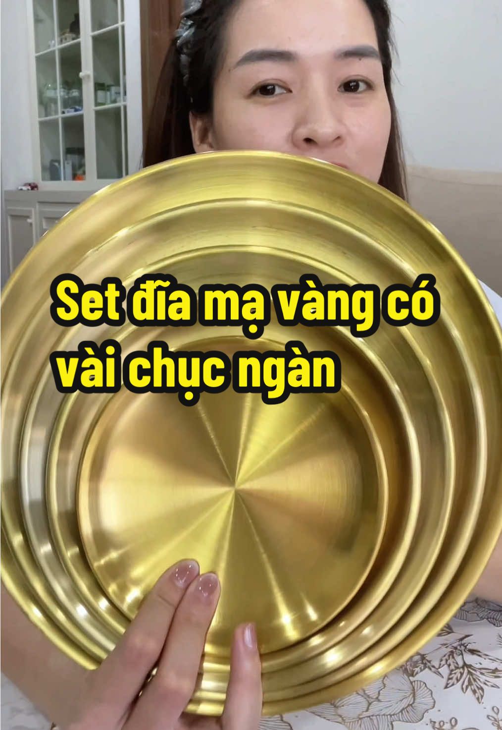 Set 5 đĩa mạ vàng dày dặn sáng bóng giá chưa tới 100k. Quá xứng đáng để mua #diamavang #diainoxmavang #combo5diainox 